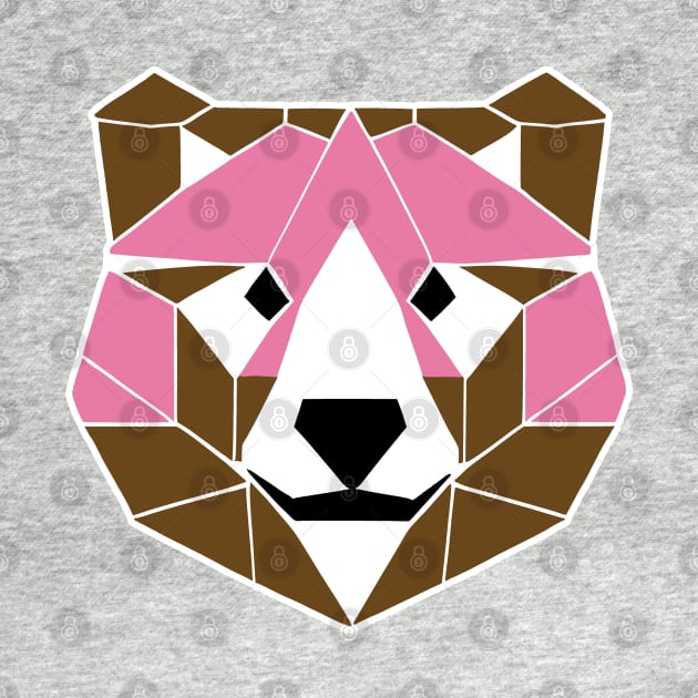 Geometric Pink Bear (MD23Ani002b) by Maikell Designs